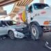 Chocan carro y revolvedora en Acceso Norte