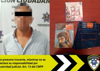 Cae sujeto que habría robado una libreta, un pantalón y un libro de colorear en Sam’s