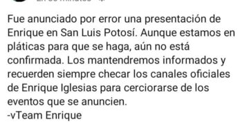 Enrique Iglesias asegura que no está confirmada su participación en la Fenapo