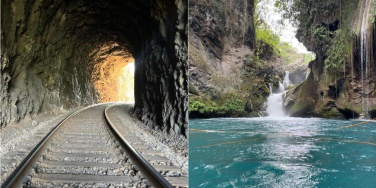 Canoas y Puente de Dios, la ruta sobre las vías del tren y pozas azules en la Huasteca potosina