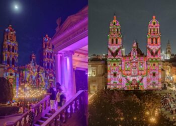 FOTOS: La Catedral Metropolitana de SLP se viste de colores en la Fiesta de Luz 2023