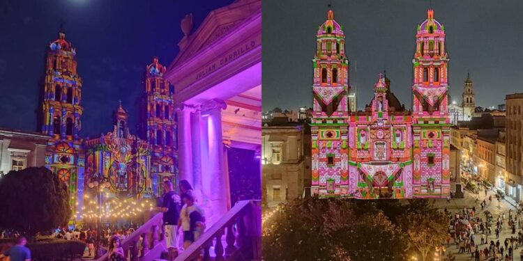 FOTOS: La Catedral Metropolitana de SLP se viste de colores en la Fiesta de Luz 2023