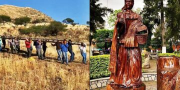 Comienzan la instalación de las letras monumentales en Santa María del Río