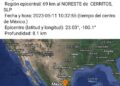 Reportan sismo de 4.2 al Noreste de Cerritos, el epicentro se registró en Guadalcázar