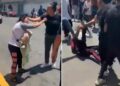 VIDEO: Golpean a mujer con bebé en brazos y a alumna afuera de una secundaria