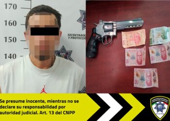 Detienen a hombre por robo con violencia a un negocio de la calle Beethoven en la colonia Himno Nacional