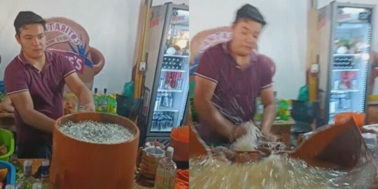 VIDEO: Jóvenes gastaron miles de pesos en un cantarito gigante que explotó antes de que lo probaran