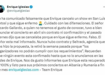 “Cuidado con las difamaciones, el señor está mal informado…” Desmienten a Gallardo en redes de Enrique Iglesias