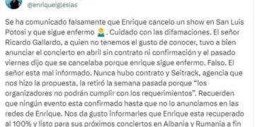 “Cuidado con las difamaciones, el señor está mal informado…” Desmienten a Gallardo en redes de Enrique Iglesias