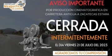 Cierres viales en Mexquitic por filmación de una serie