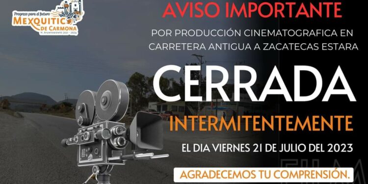 Cierres viales en Mexquitic por filmación de una serie