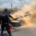 Se incendia camioneta en el Distribuidor Juárez