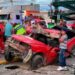 Aparatoso accidente en la Carretera Rioverde dejó una camioneta destrozada