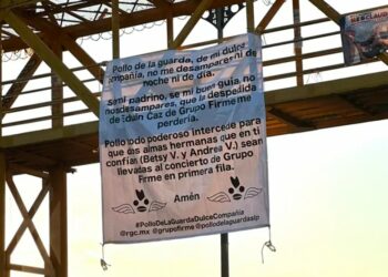 Potosinos instalan lona para pedir Boletos de Grupo Firme al Gobernador