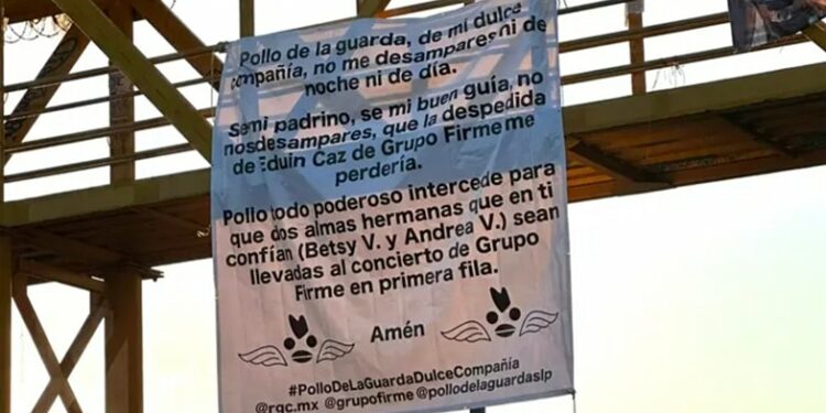 Potosinos instalan lona para pedir Boletos de Grupo Firme al Gobernador