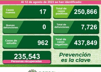 SLP con 17 nuevos casos de Covid-19