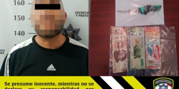 Policía Vial detiene a hombre por robo a comercio en avenida Salvador Nava Martínez