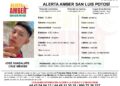 Activan Alerta Amber en SLP para localizar a niño de 12 años reportado como desaparecido