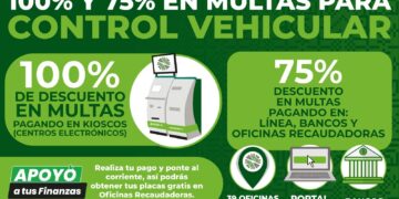 En agosto continúan los descuentos en multas de control vehicular
