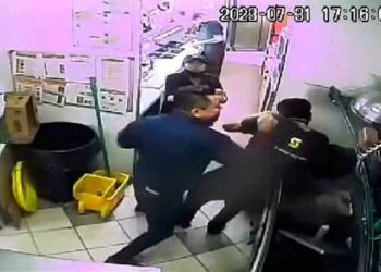 Sujeto propina fuerte golpiza a un empleado de Subway