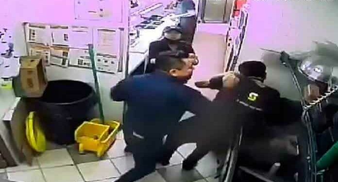 Sujeto propina fuerte golpiza a un empleado de Subway