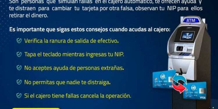 ¡Atención! Modalidad delictiva en cajeros automáticos
