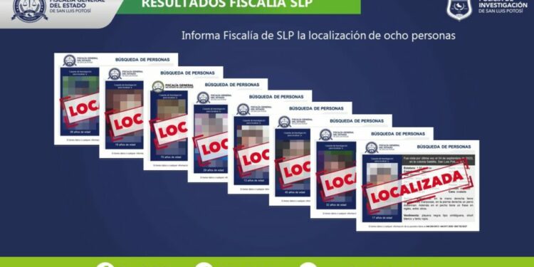 Informa Fiscalía sobre localización de una niña, tres adolescentes y cuatro adultos en territorio potosino