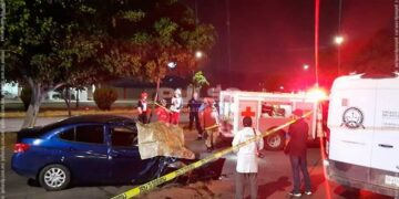 Muere hombre al chocar su auto contra árbol en la carretera 57