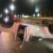 Conductora lesionada tras volcar en puente de carretera a Rioverde