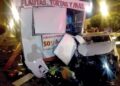 Choca contra puestos de tacos en El Santuario