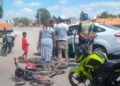 Motociclista resulta lesionado en fuerte accidente vehicular