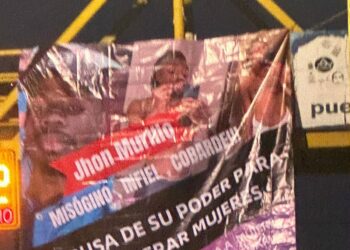Aparecen lonas de acusación por abuso a mujeres en contra de un jugador de Atlético de San Luis