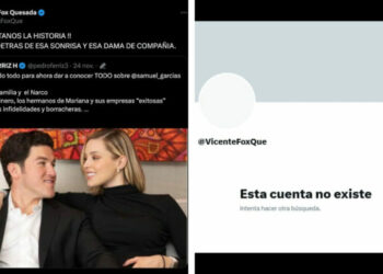 Eliminan cuenta de Vicente Fox en X tras insulto a Mariana Rodríguez