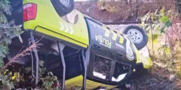 Otra patrulla de la “polisía” se accidentada en la col. Progreso