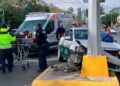 Fuerte accidente vial dejó un taxista lesionado