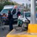 Fuerte accidente vial dejó un taxista lesionado