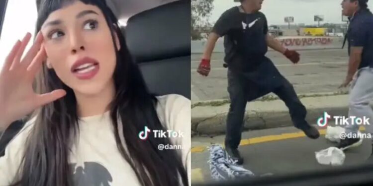 VIDEO: Danna Paola presencia una pelea entre dos hombres en la carretera