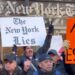VIDEO: Comunidad mexicana protesta en la sede del NYT por investigación de AMLO