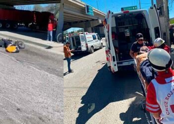 Grave, motociclista al sufrir un percance