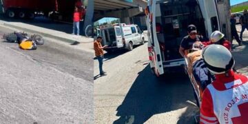Grave, motociclista al sufrir un percance