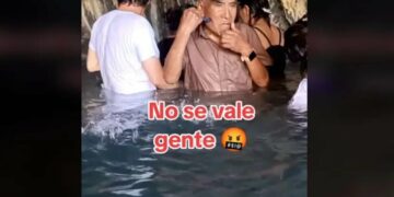 VIDEO: Hombre se rasura en Grutas de Tolantongo; internautas reaccionan