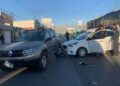 Daños materiales tras choque de tres vehículos en carretera a Rioverde
