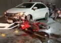 Motociclista lesionado tras desigual choque frente en desnivel de Muñoz