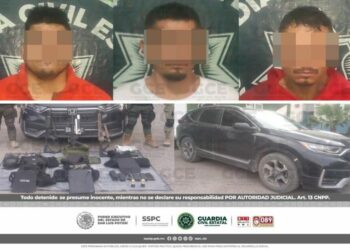 Arrestan a sujetos armados, tras persecución en ejido de Tamuín