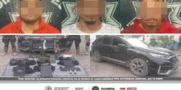 Arrestan a sujetos armados, tras persecución en ejido de Tamuín