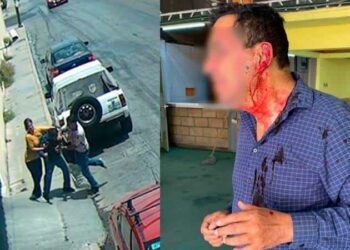 VIDEO: Por estacionarse frente a su local, dueño de lavandería golpea a conductor