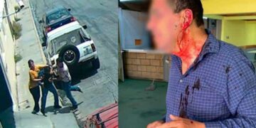 VIDEO: Por estacionarse frente a su local, dueño de lavandería golpea a conductor