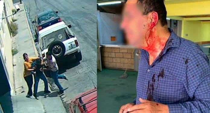 VIDEO: Por estacionarse frente a su local, dueño de lavandería golpea a conductor