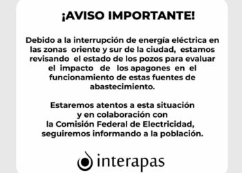 Por apagón, abastecimiento de agua fue interrumpido: Interapas