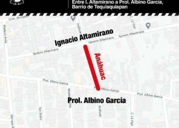Por obras de rehabilitación será cerrada a la circulación la calle de Anáhuac